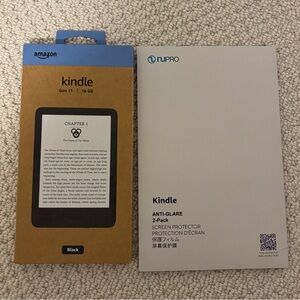 Amazon Kindle Gen 11 - Black with 2 anti-glare Screen Protectors